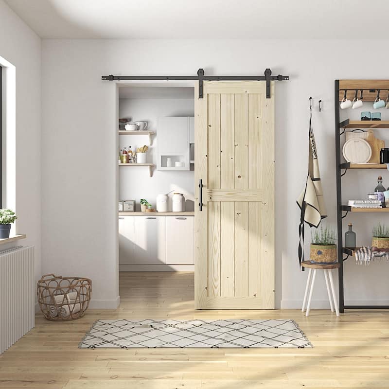 Coast Sequoia Knotty Wood Sliding Barn Door with Hardware